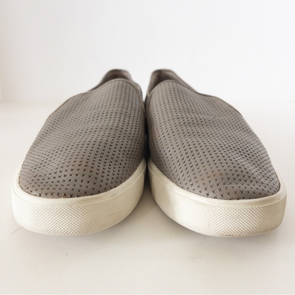 Vince Blair Grey Perforated Low Top Slip On Sneakers - Picture 6 of 14